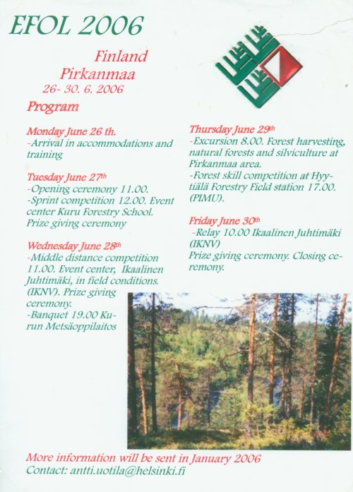 Flyer of 13th EFOL Finnland 2006